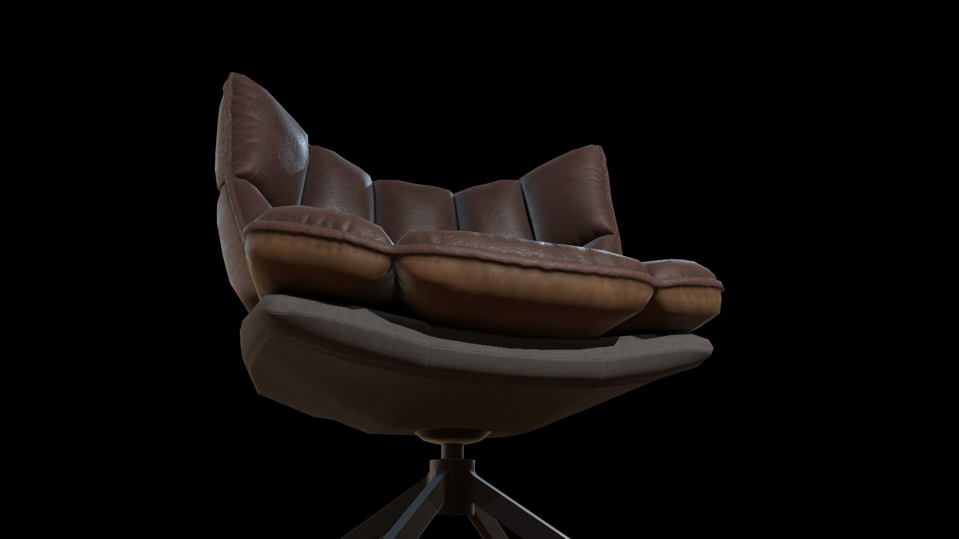 Leather armchair Low-poly 3D model_11