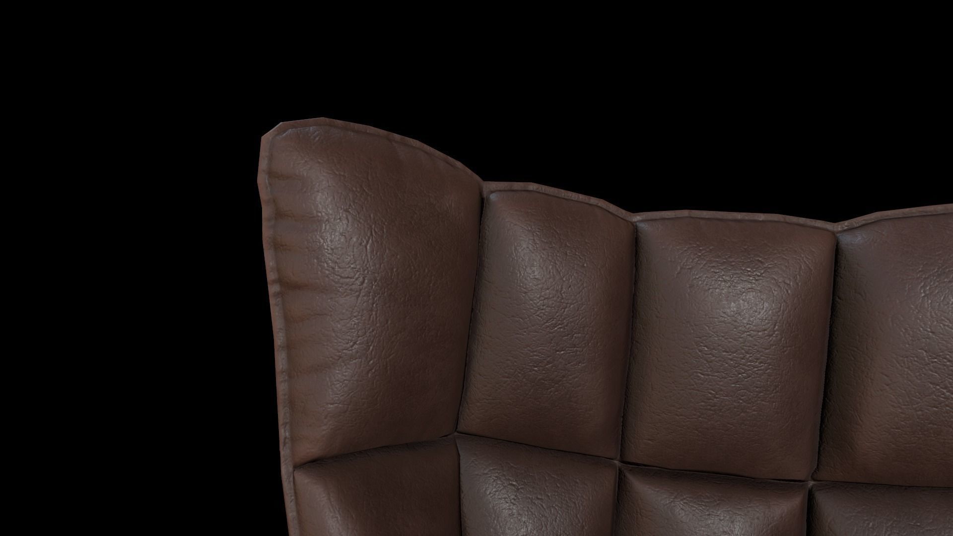 Leather armchair Low-poly 3D model_8