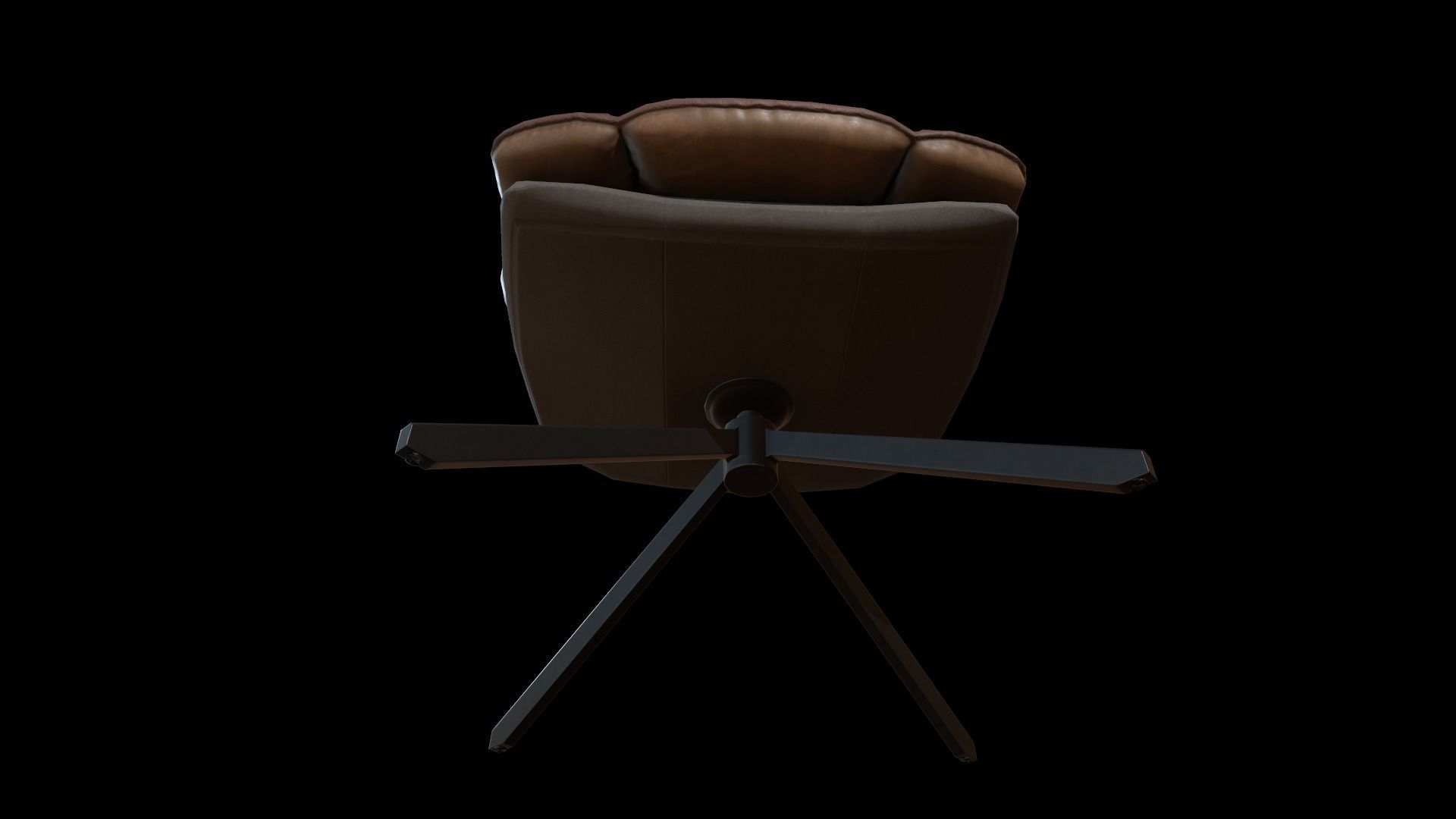 Leather armchair Low-poly 3D model_7