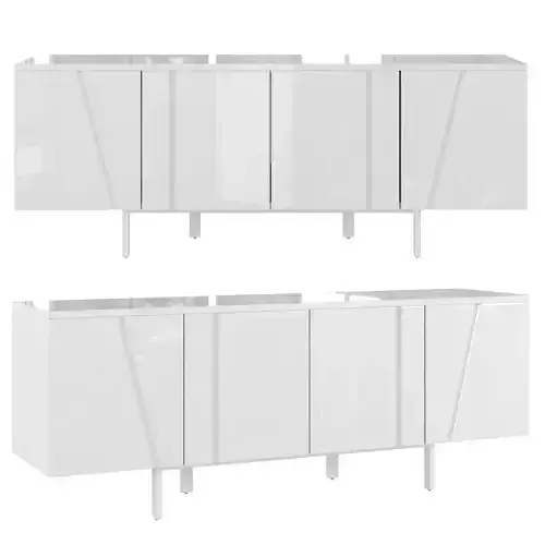 White lacquered sideboard MK1910SB-BLANCO 3D model