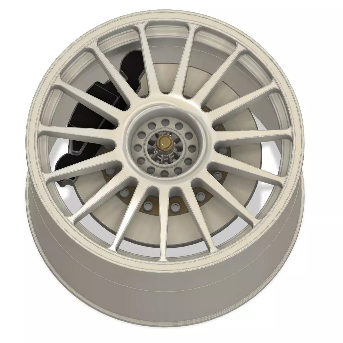 3d printable Audi DTM 2009 wheel with brake discs 3D print model_0
