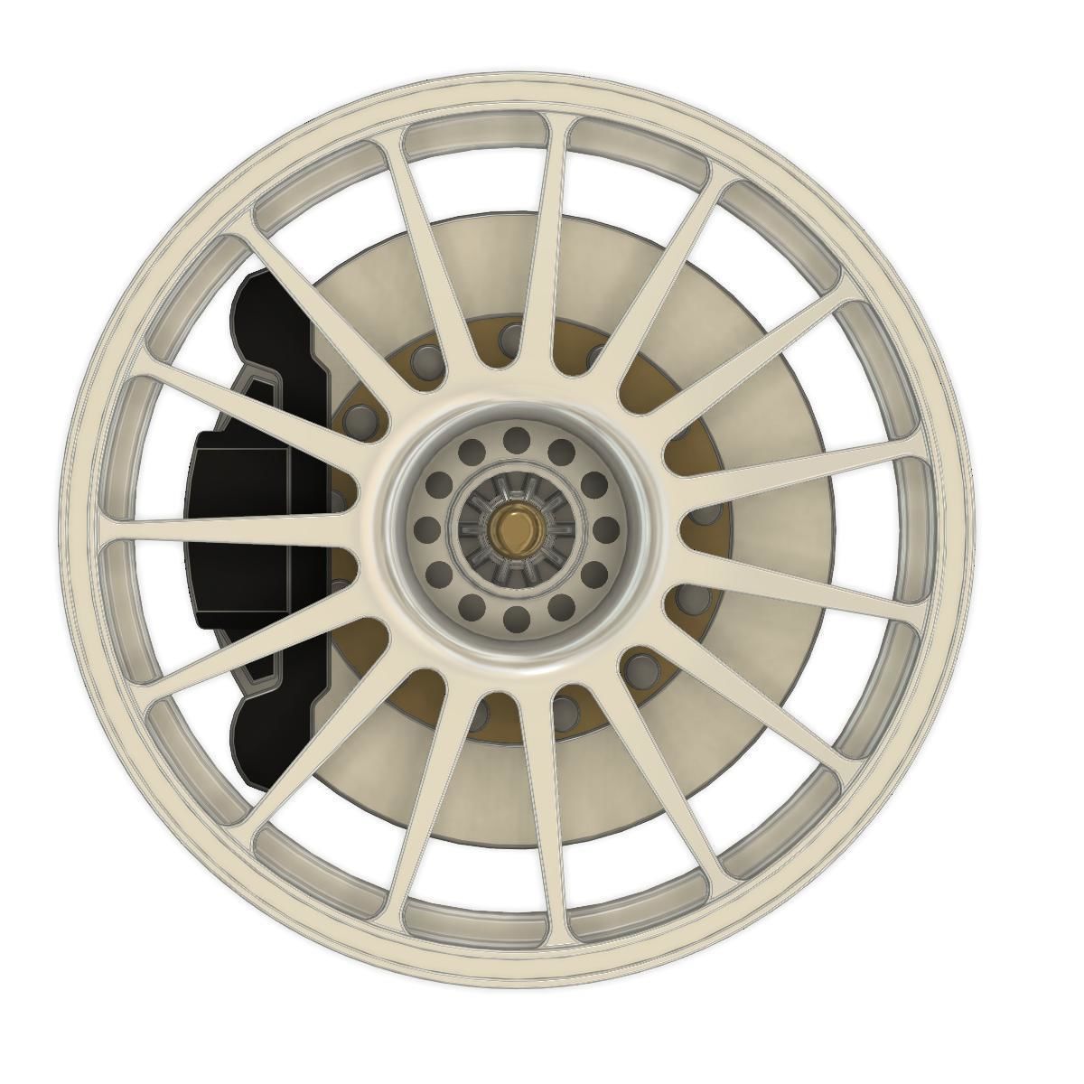 3d printable Audi DTM 2009 wheel with brake discs 3D print model_2