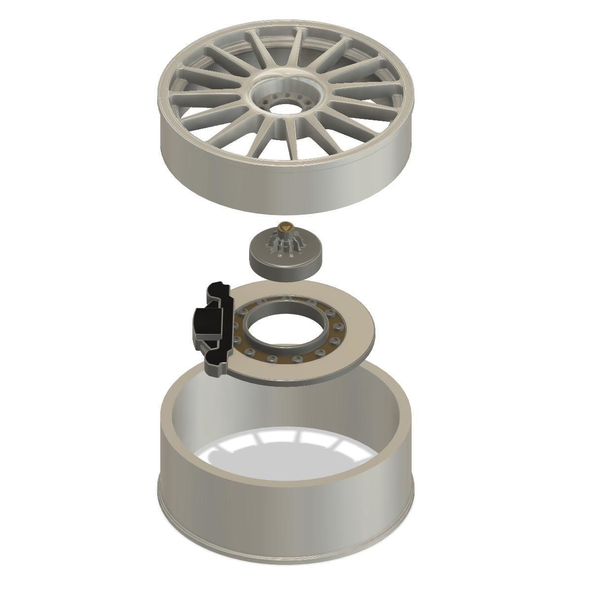 3d printable Audi DTM 2009 wheel with brake discs 3D print model_1