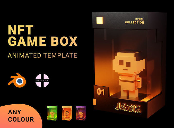 NFT Game Box template for Blender 3D model