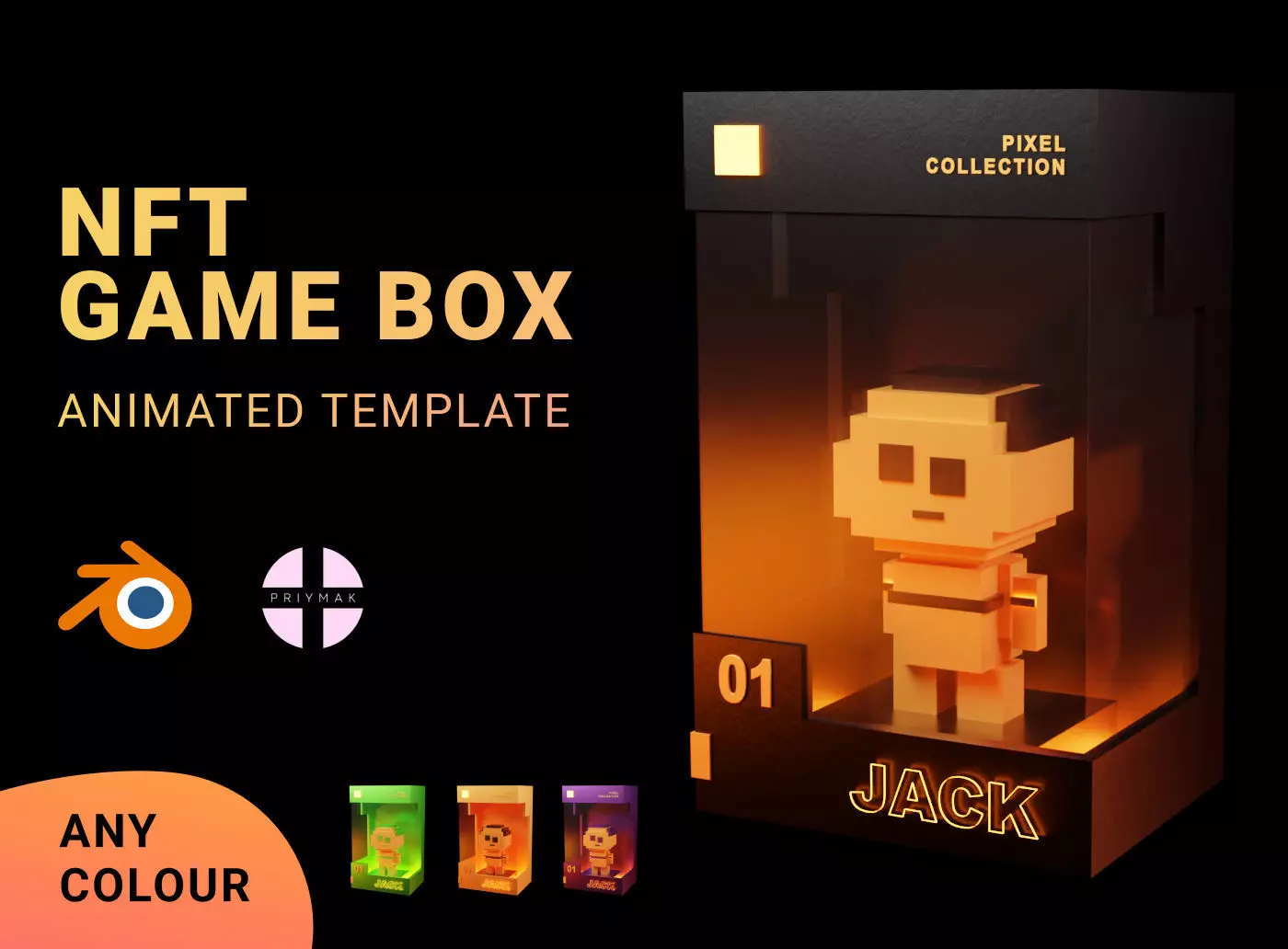 NFT Game Box template for Blender 3D model_0