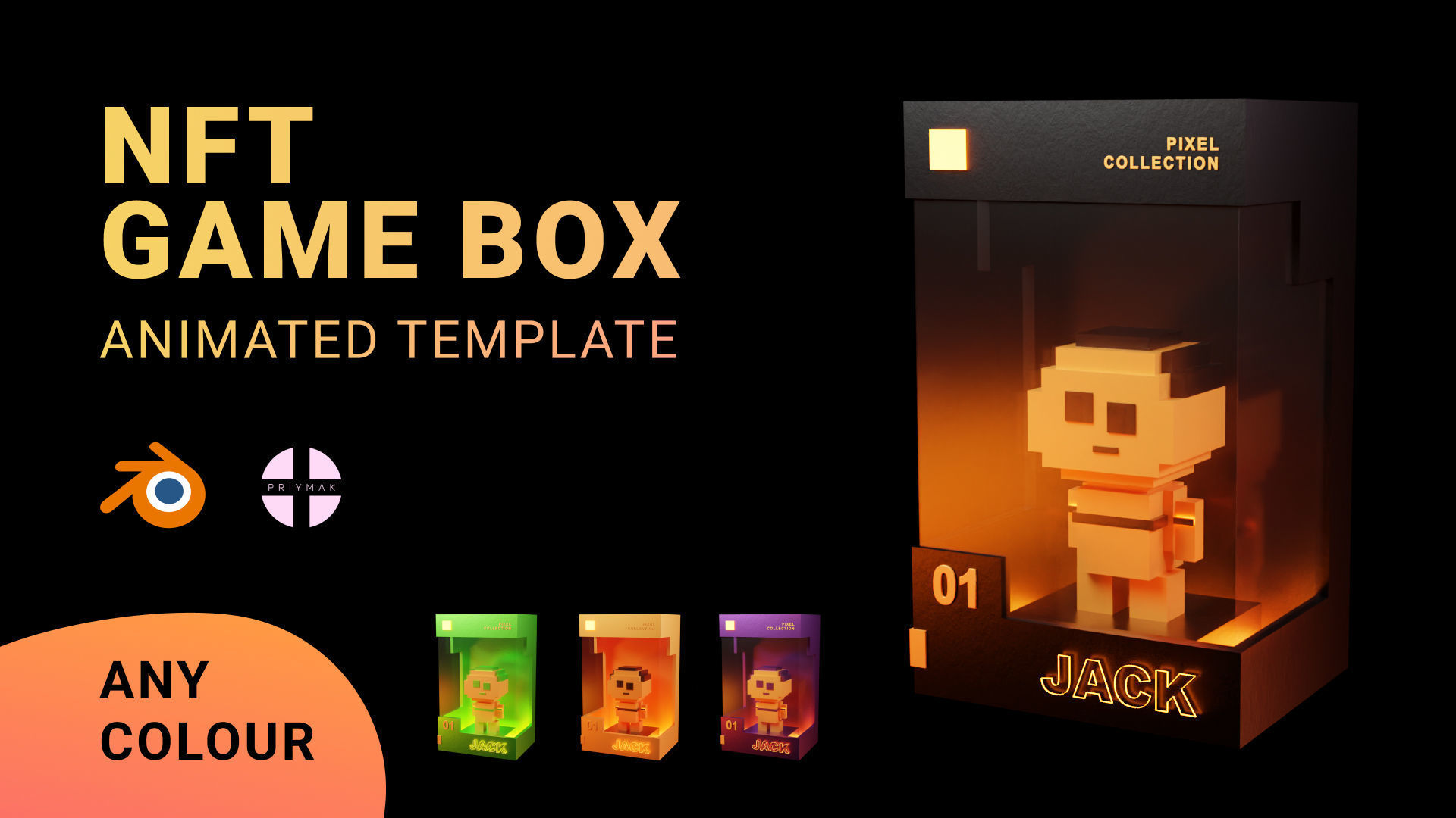 NFT Game Box template for Blender 3D model_4