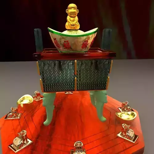 Chinese monkey gold ingot with incense bronze 