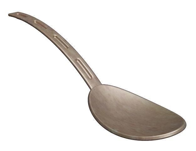 Antique Table Spoon Low-poly 3D model_2