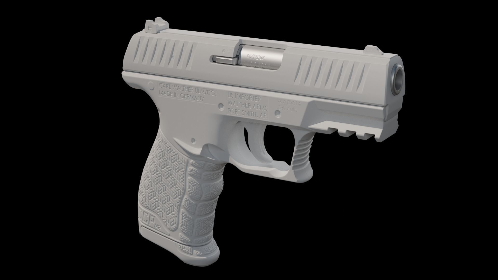 Walther CCP M2 380 Angle Blue Low-poly 3D model_2