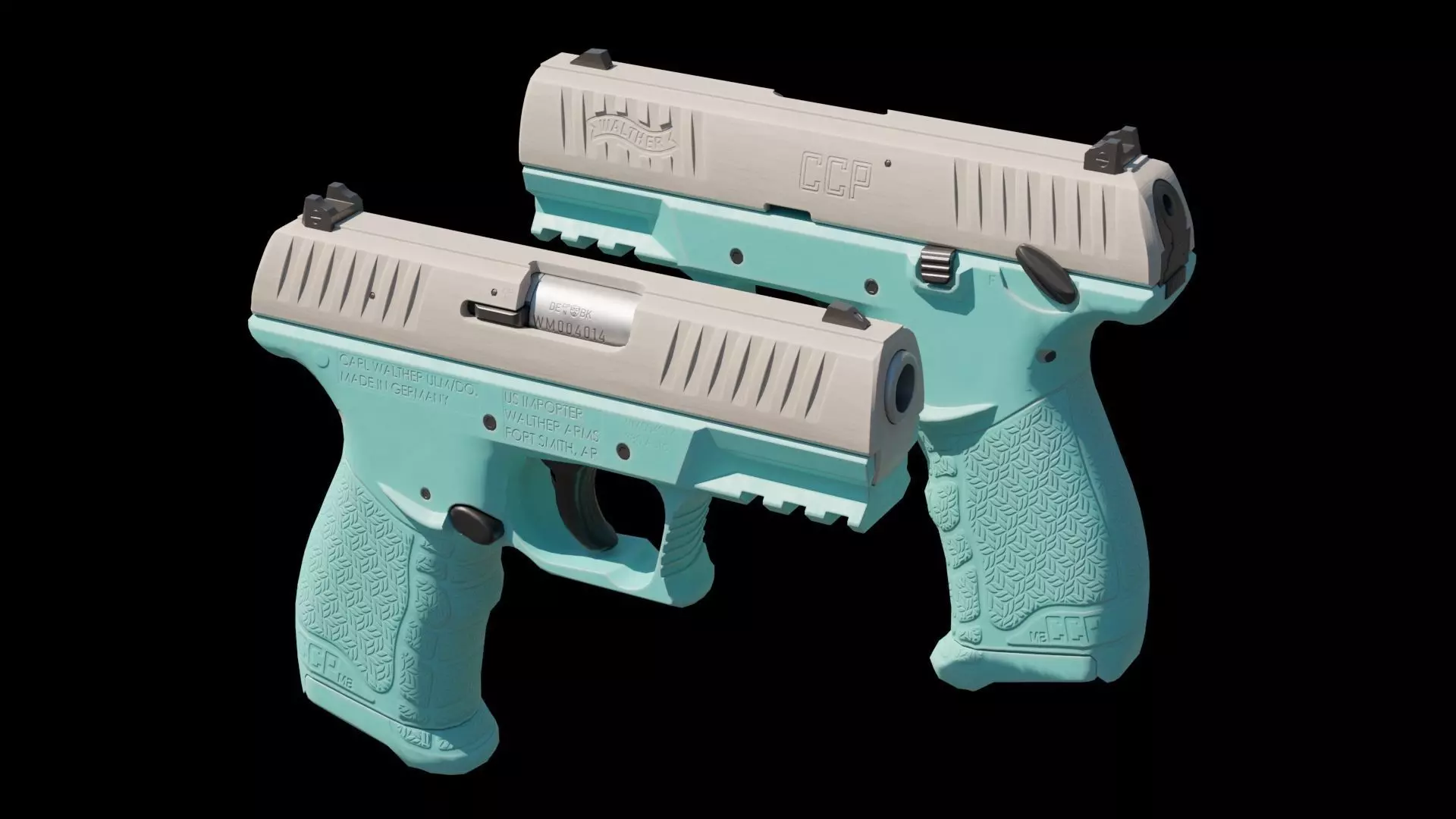 Walther CCP M2 380 Angle Blue Low-poly 3D model_0