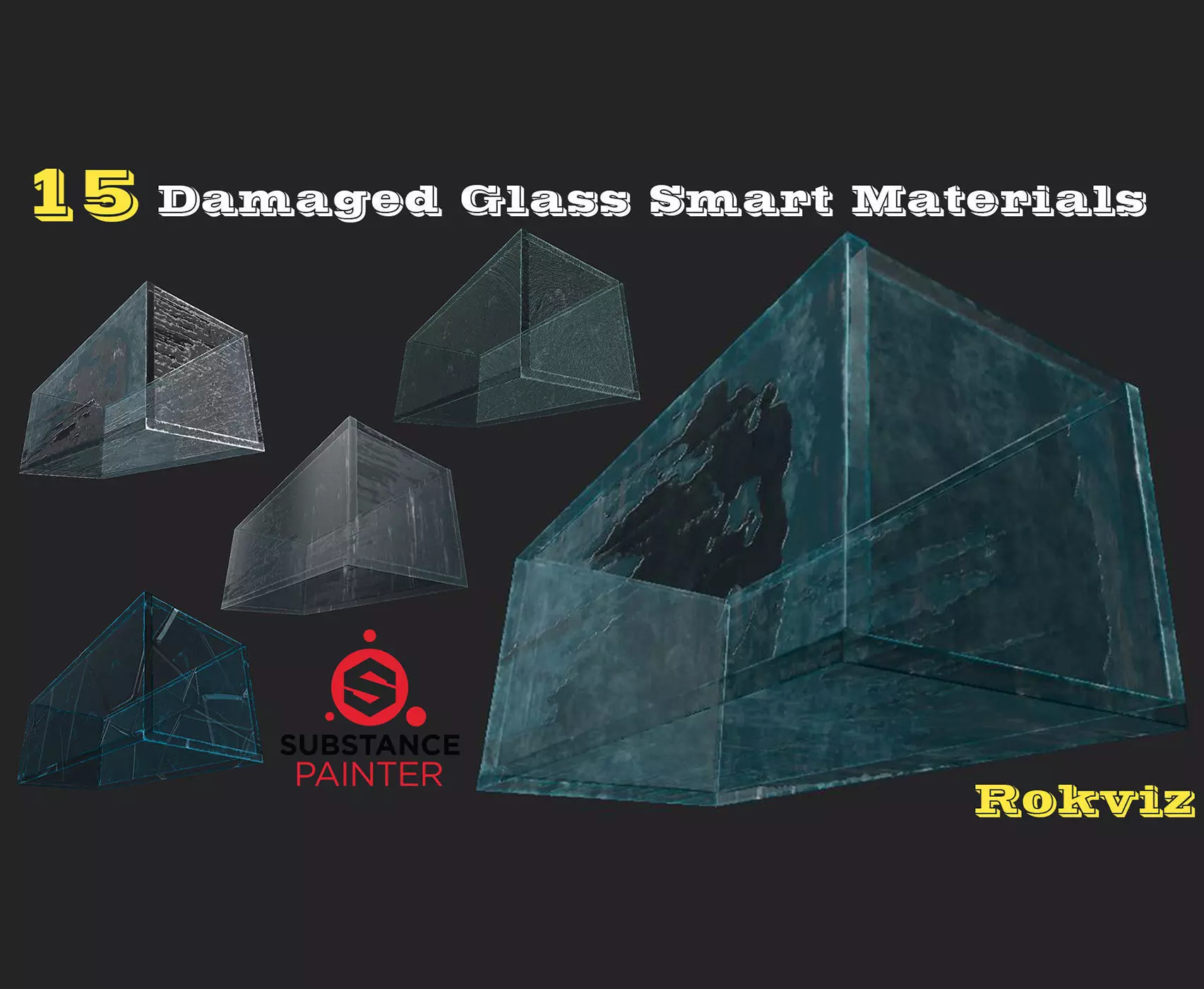 15 Damaged Glass Smart Materials and PBR textures Texture_0