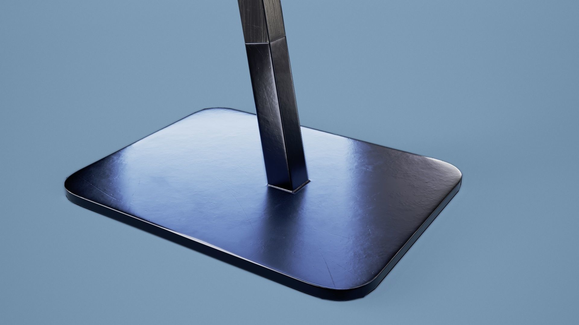 Coat Stand 001 - Black Wood Low-poly 3D model_3