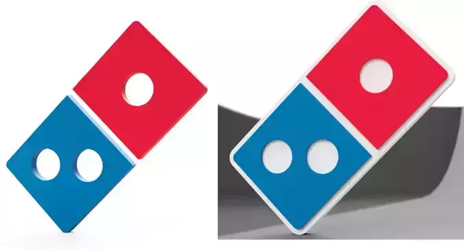 Dominos pizza logos 1 and 2 3D model
