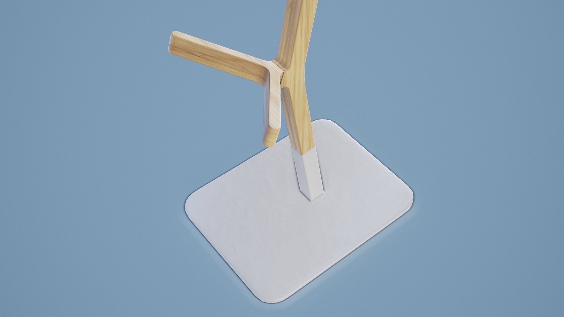 Coat Stand 001 - Wood Low-poly 3D model_1