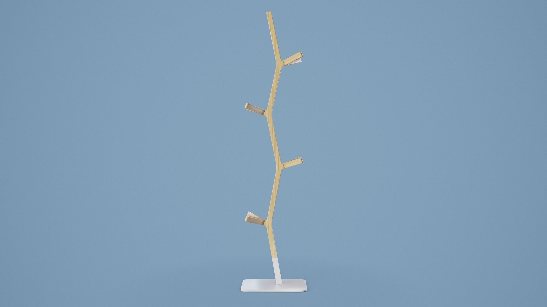 Coat Stand 001 - Wood Low-poly 3D model_2