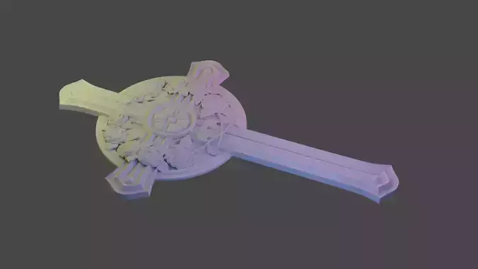 Cross with roses 3D print model