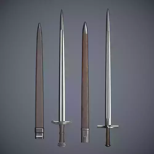 One-handed sword with scabbard