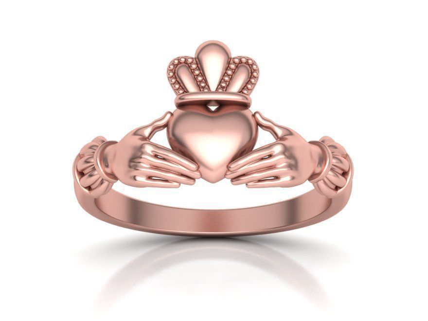 Claddagh Ring TwoTone Unique design ring 3dmodel 3D print model_29