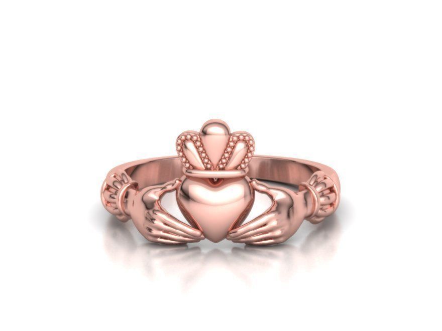 Claddagh Ring TwoTone Unique design ring 3dmodel 3D print model_17