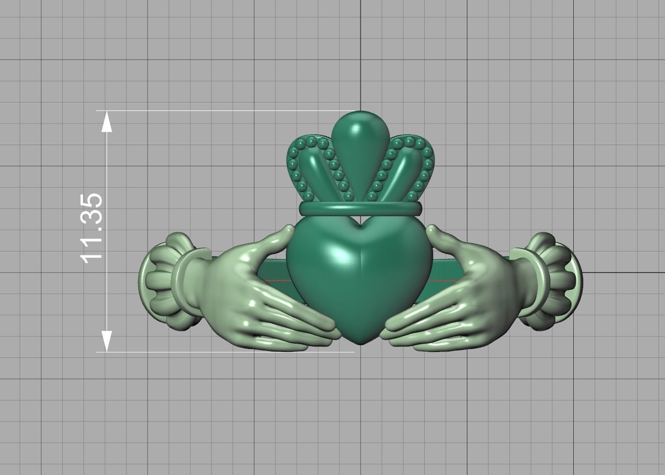Claddagh Ring TwoTone Unique design ring 3dmodel 3D print model_5