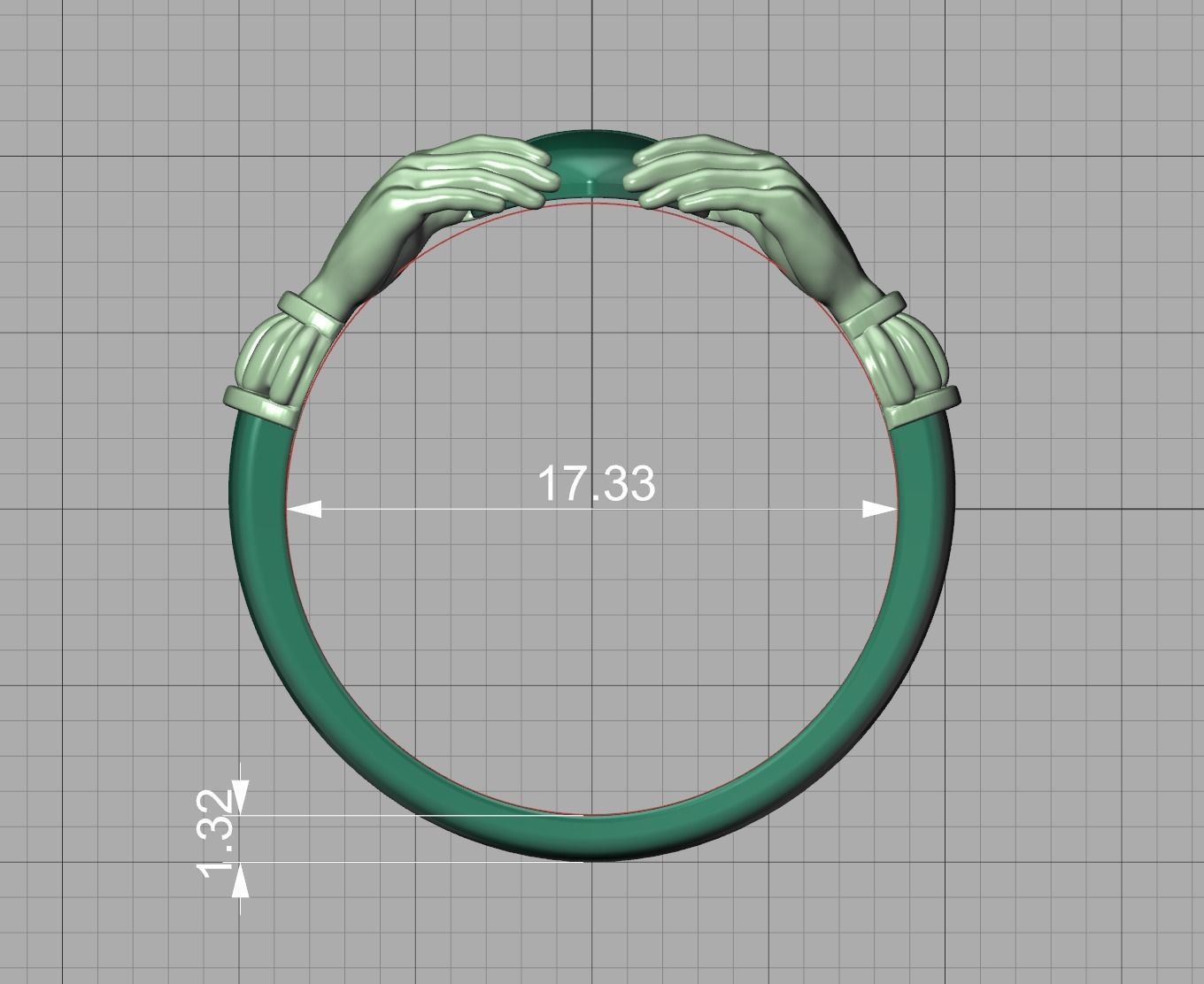 Claddagh Ring TwoTone Unique design ring 3dmodel 3D print model_32