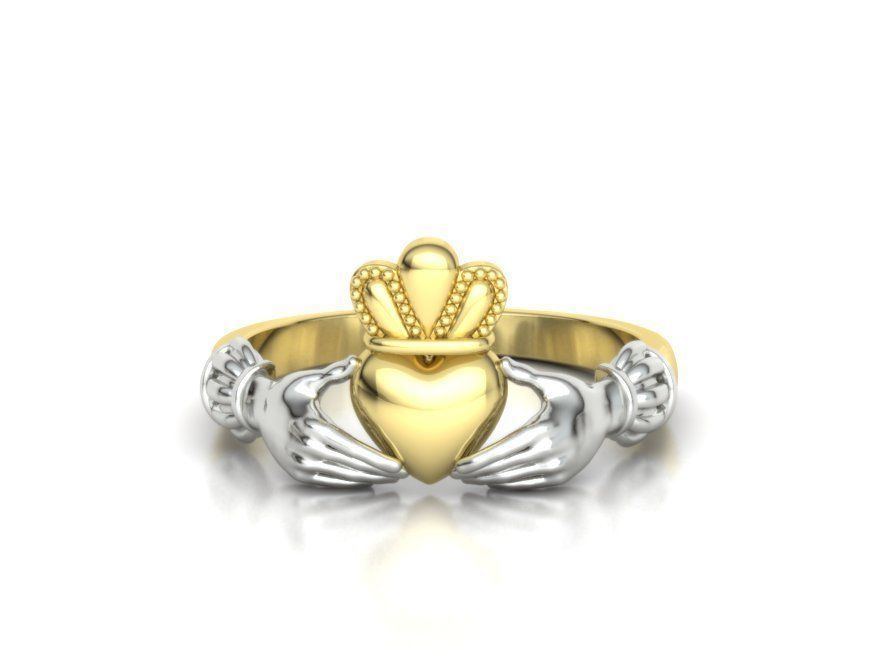 Claddagh Ring TwoTone Unique design ring 3dmodel 3D print model_18