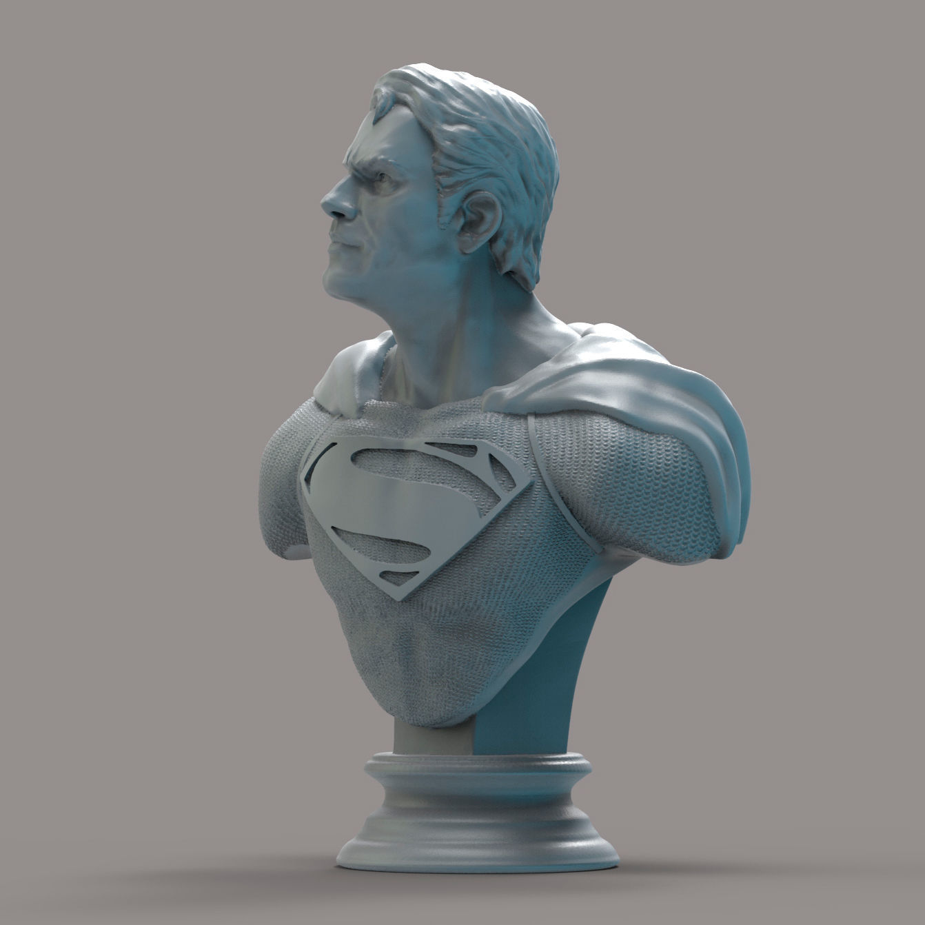 Superman bust 3D print model_2