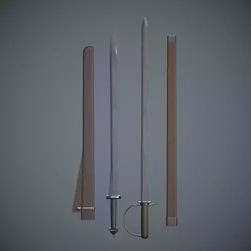 One-handed sword with scabbard