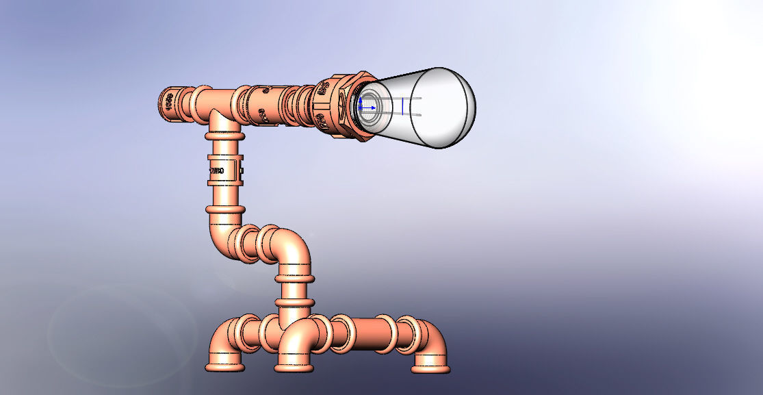 Table loft lamp 3D print model_5