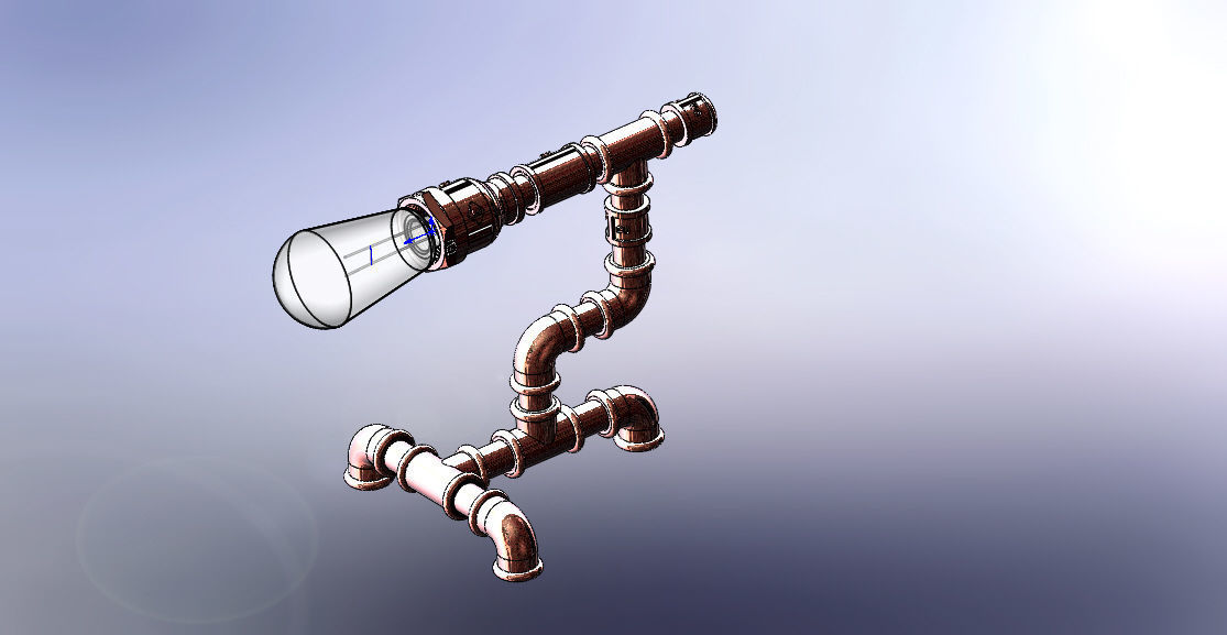 Table loft lamp 3D print model_2