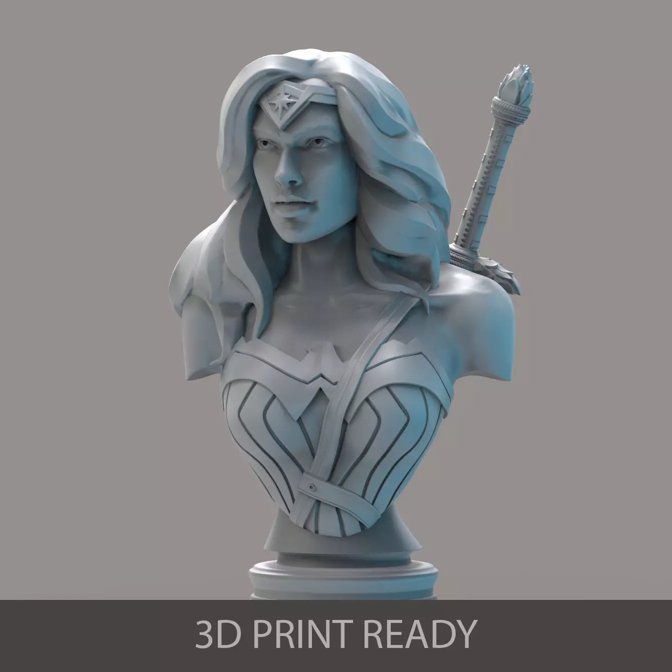 Wonder woman bust 3D print model_0