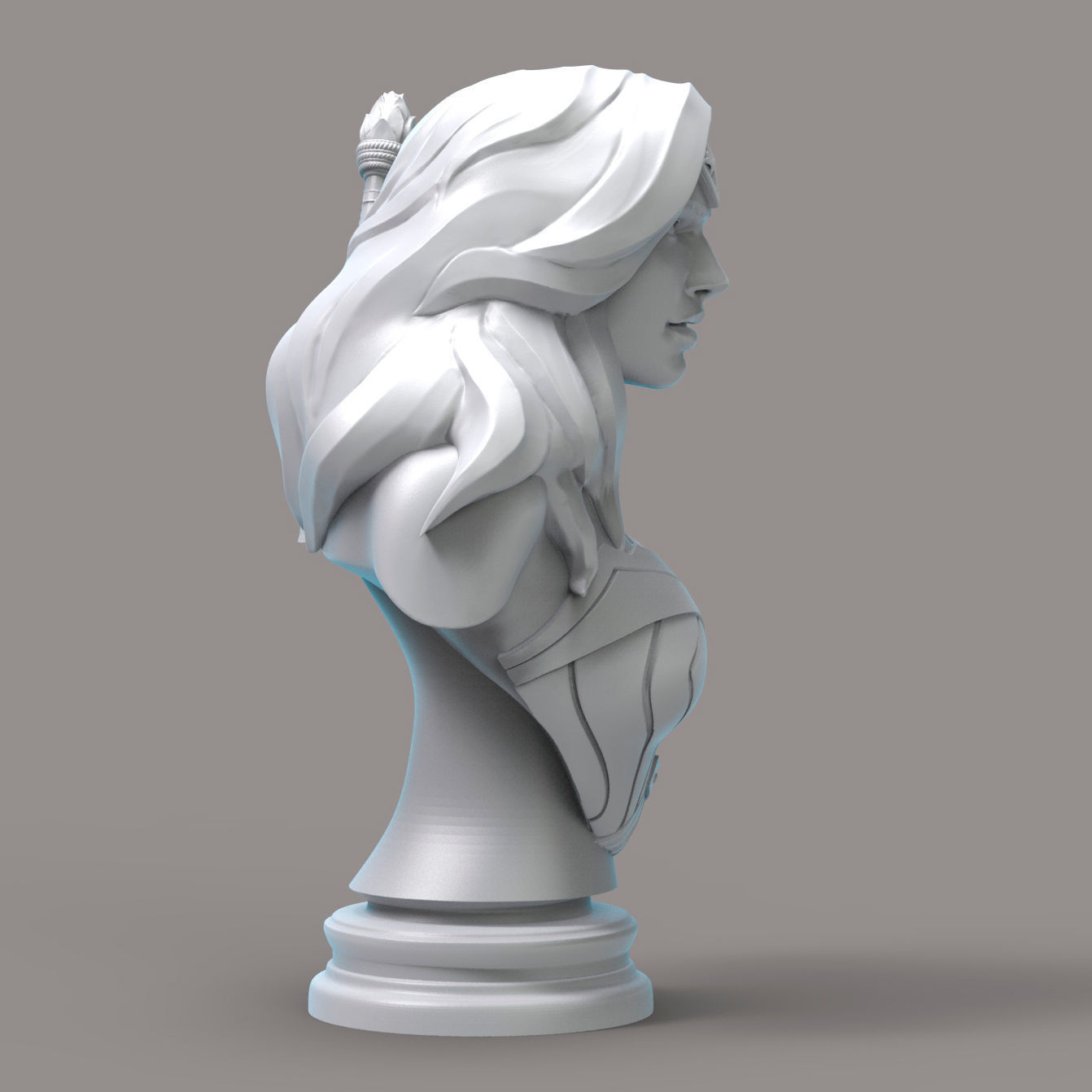 Wonder woman bust 3D print model_4