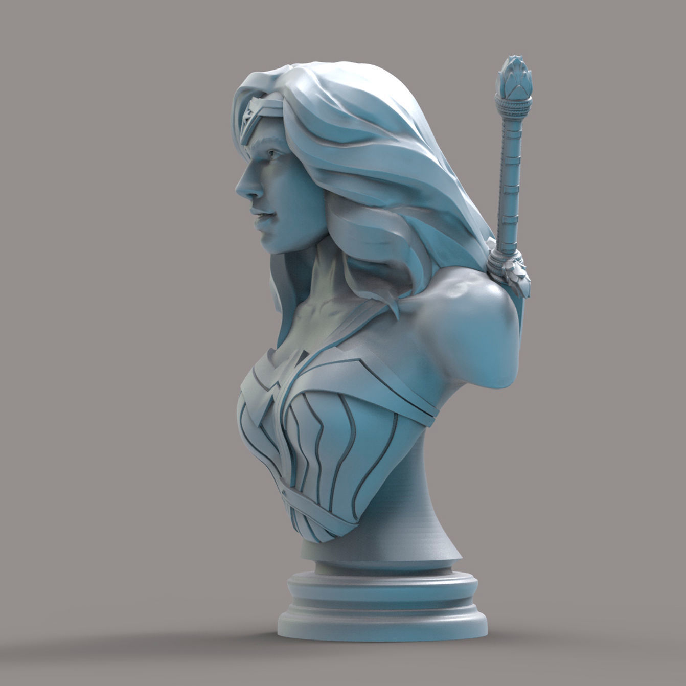 Wonder woman bust 3D print model_1