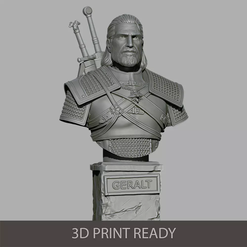 Witcher bust 3D print model