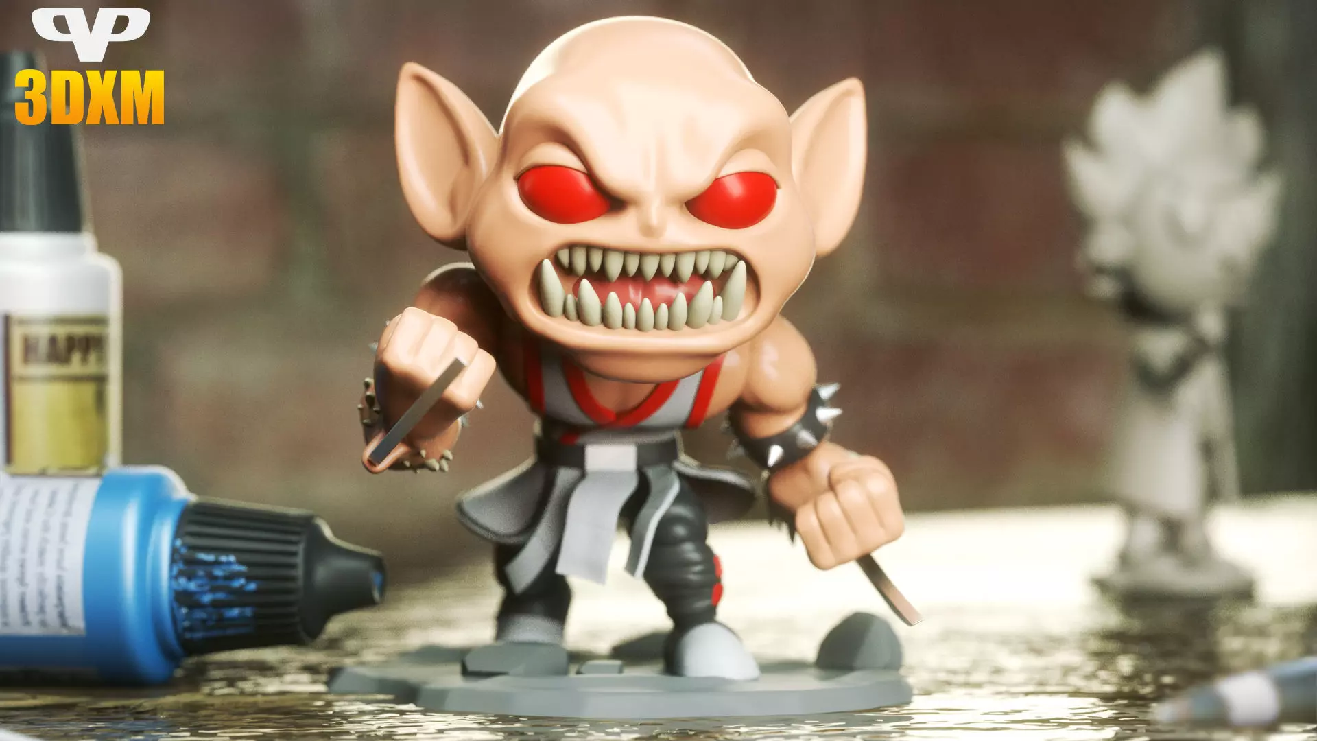 Baraka Chibi Mortal Kombat Chibi STL for 3D Printing 3DXM 3D print model