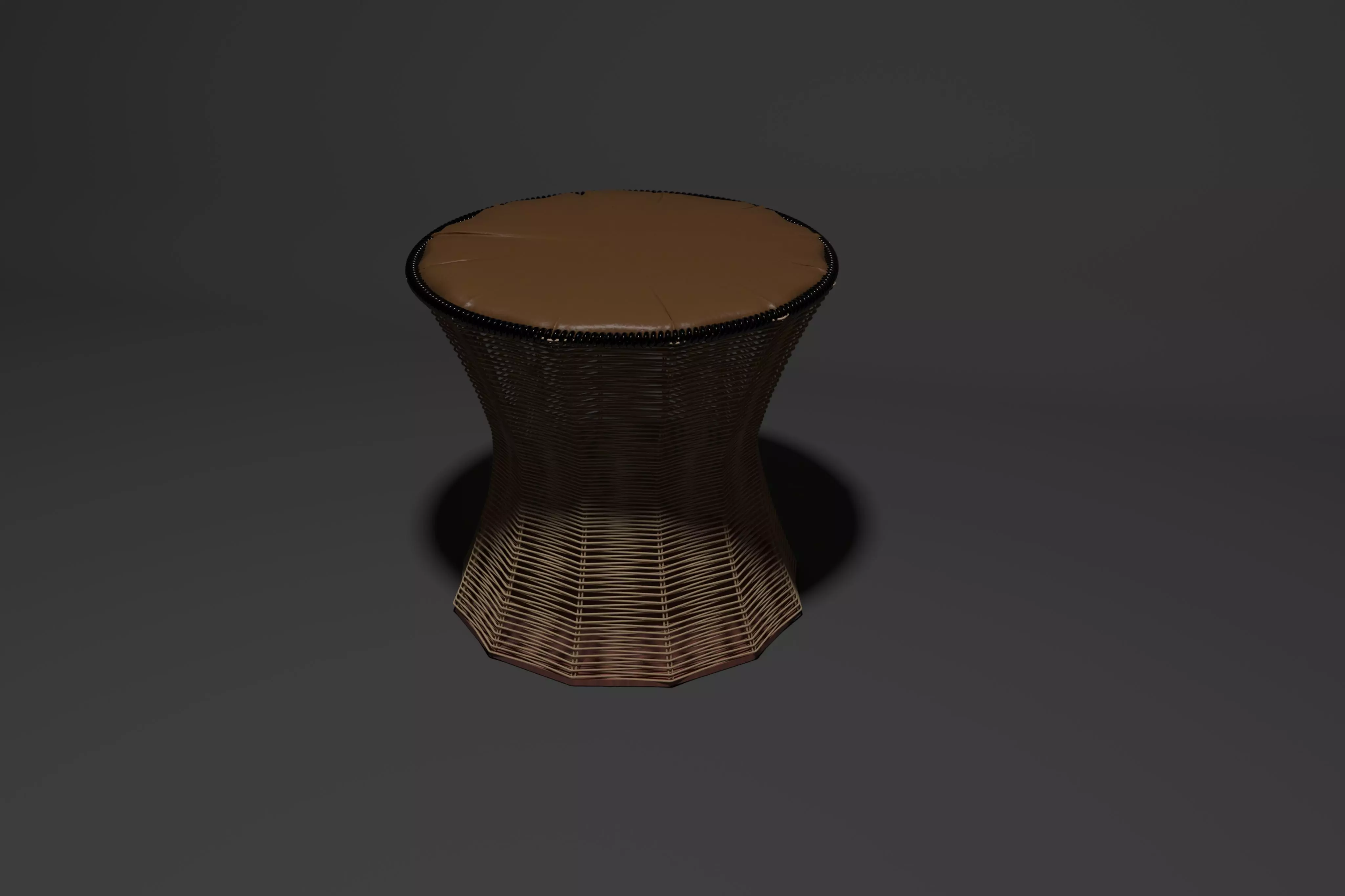 TABLE wicker stool Free 3D print model_0