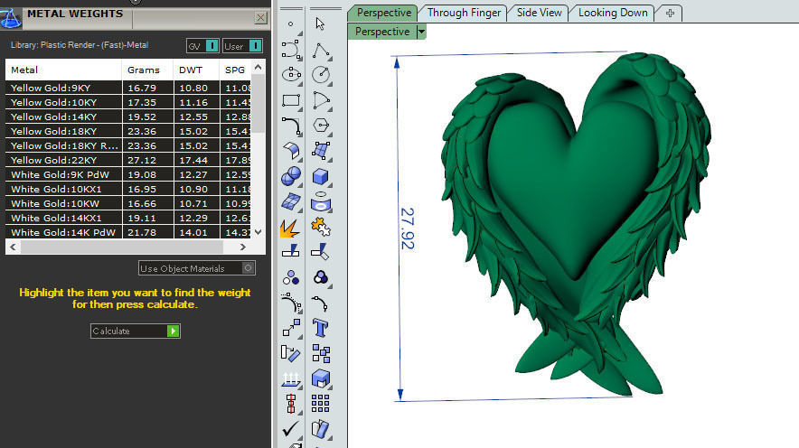 Heart P with wings 3D print model_2