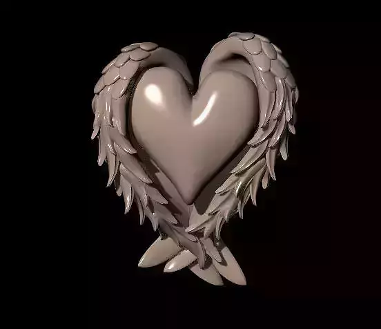 Heart P with wings