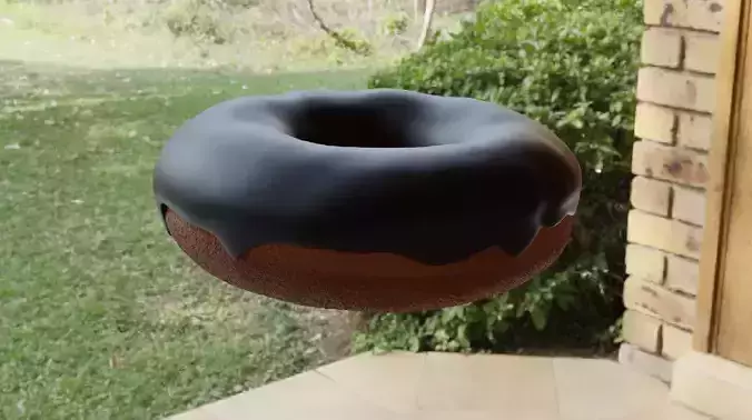 Donut with black icing