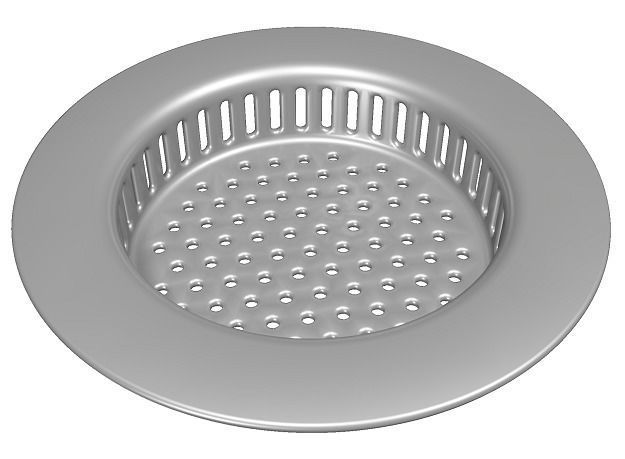 Steel Kitchen Sink Strainer Low-poly 3D model_1