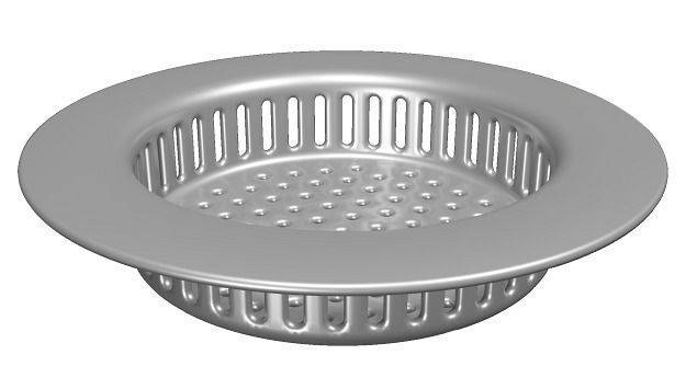 Steel Kitchen Sink Strainer Low-poly 3D model_2