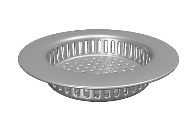 Steel Kitchen Sink Strainer Low-poly 3D model_0