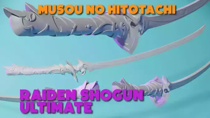 Raiden Shogun Musou no Hitotachi Ultimate Sword  3D print model