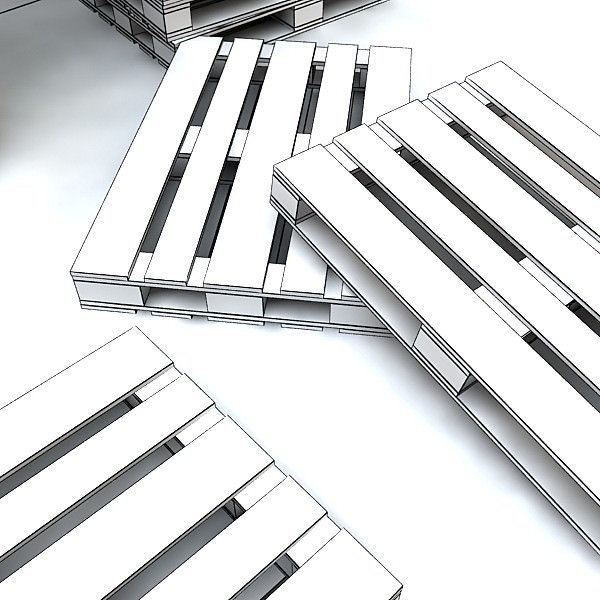 Radioactive Metal Drums and Pallet 3D model_8