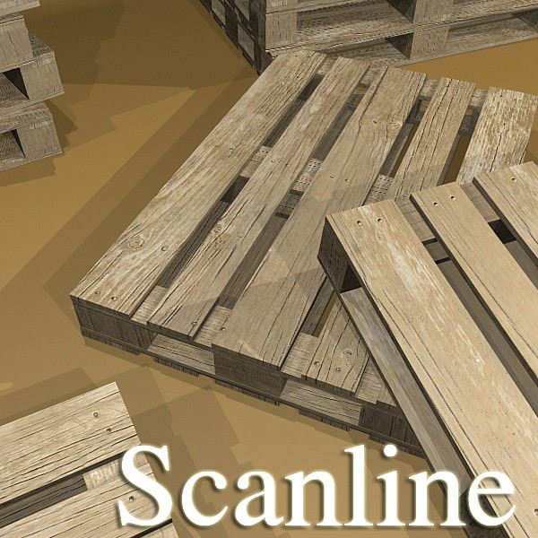 Radioactive Metal Drums and Pallet 3D model_7