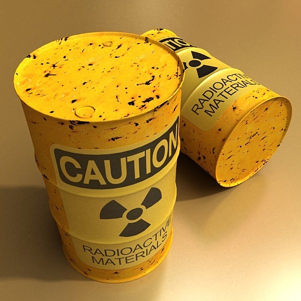 Radioactive Metal Drums and Pallet 3D model_10