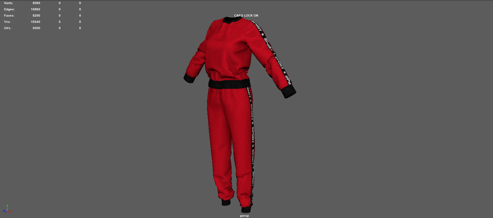 SPORT SUIT 2 Low-poly 3D model_9