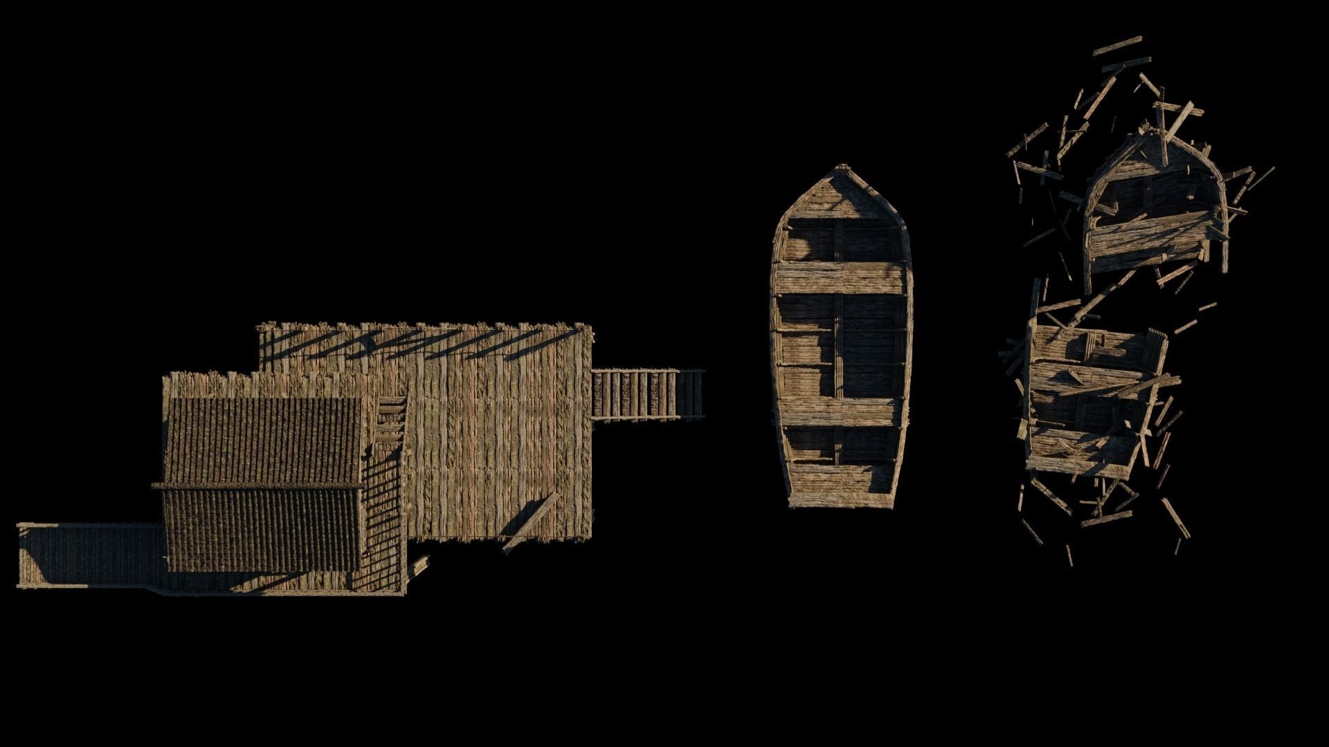 Dock and Boat 3D model_14