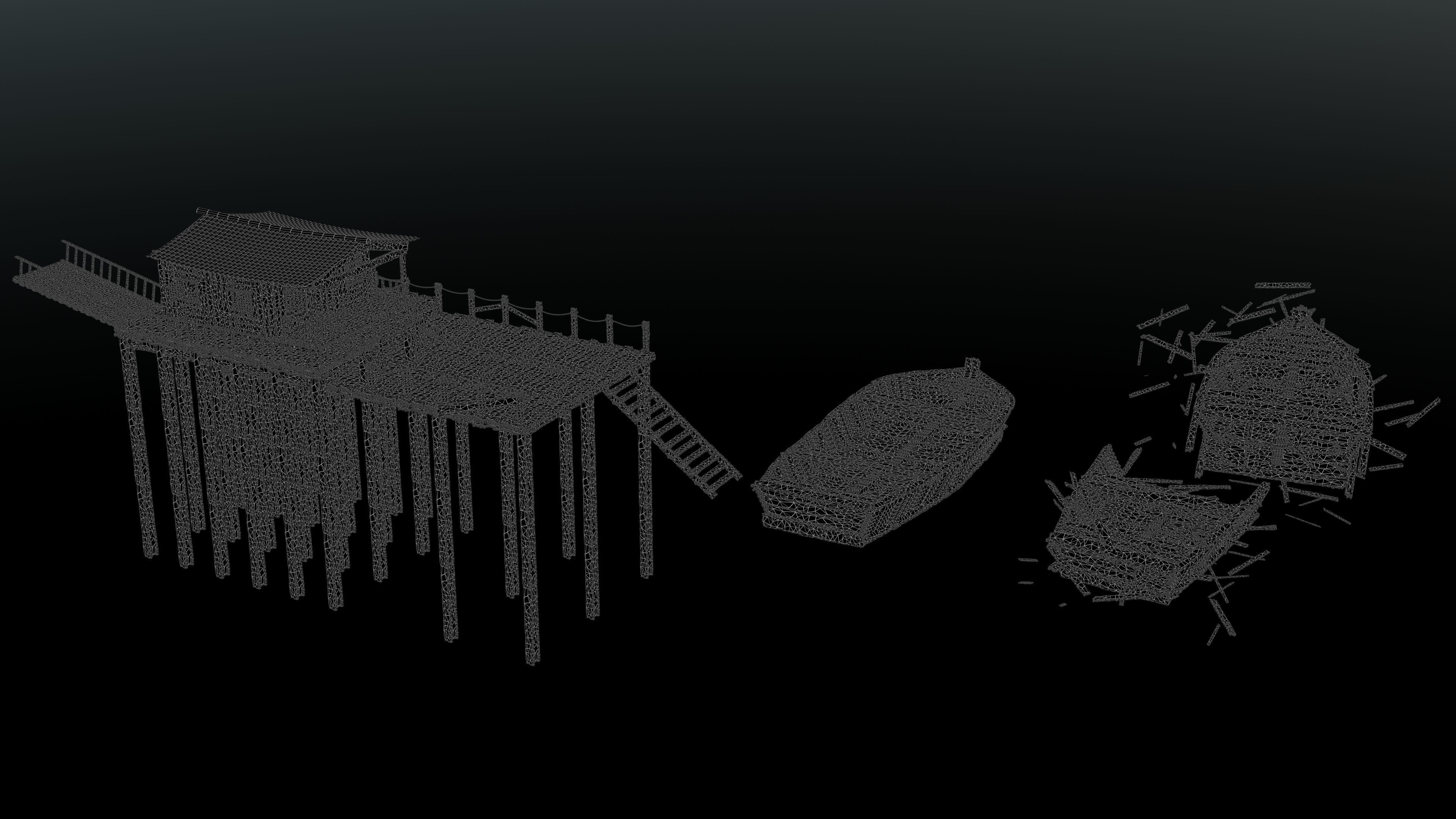 Dock and Boat 3D model_16