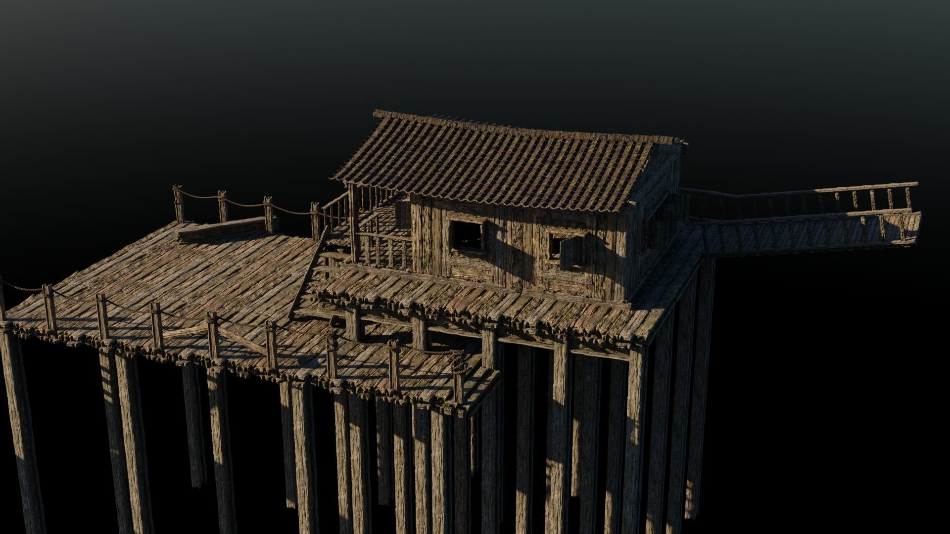 Dock and Boat 3D model_5